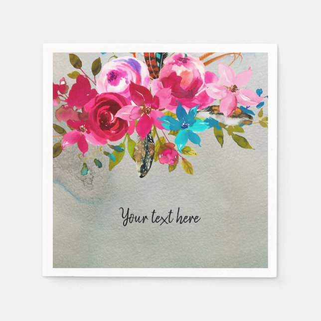 Serviettes Jetables Bouquet de fleurs pour toutes les occasions (Devant)