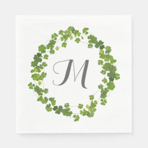 Serviettes Jetables bouquet shamrock, jour de st patrick