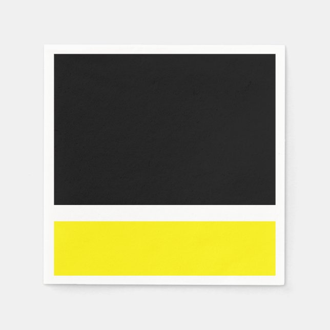 Serviettes Jetables Bouton noir jaune (Devant)