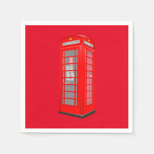 Serviettes Jetables British Red Thème Londres Téléphone Booth Papier N
