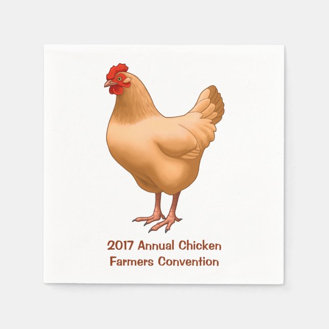 Serviettes Jetables Buff Orpington Poulet Hen (Devant)