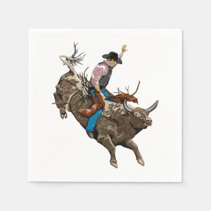 Serviettes Jetables Bull équitation rodéo cowboy