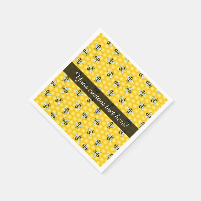 Serviettes Jetables Bumble Bees et Golden Honeycomb Motif (Coin)