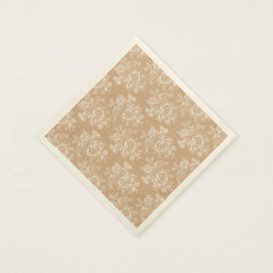 Serviettes Jetables Burlap & dentelle Floral Shabby Chic Papier Napkin