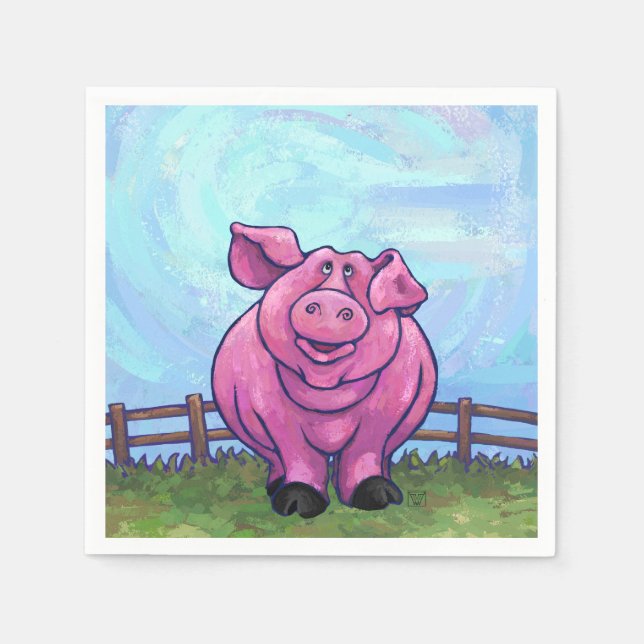 Serviettes Jetables Cadeaux et accessoires de cochon (Devant)