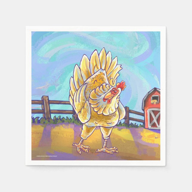 Serviettes Jetables Cadeaux et accessoires de poulet (Devant)