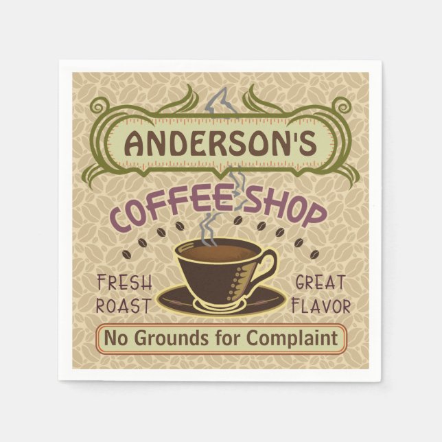 Serviettes Jetables Café avec Coupe Créez votre propre personnalisatio (Devant)