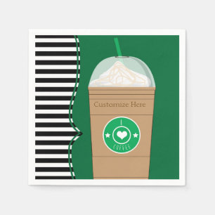 Serviettes Jetables Café Frap Moderne Chic Cute Anniversaire Fête