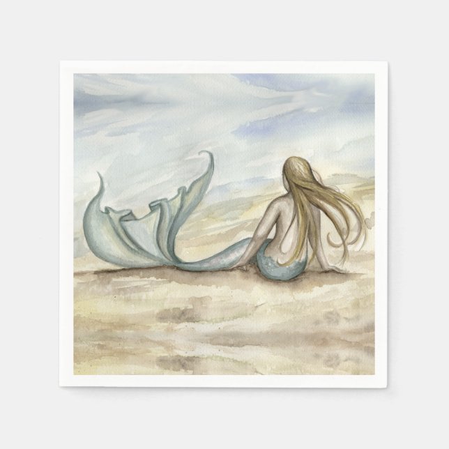 Serviettes Jetables Camille Grimshaw bord de mer Mermaid Naples (Devant)
