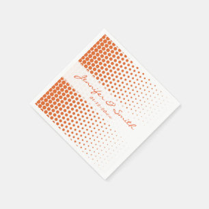 Serviettes Jetables Carotte Orange Pois Moderne Blanc