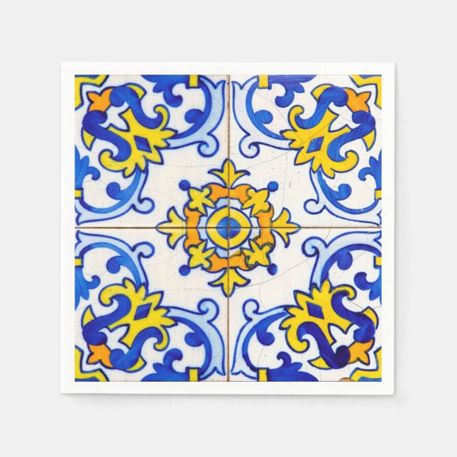 Serviettes Jetables Carreaux d'art Azulejo (Devant)