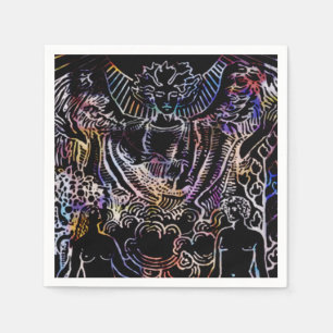 Serviettes Jetables Carte Tarot Lovers Noir