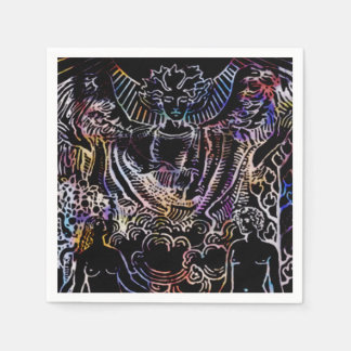 Serviettes Jetables Carte Tarot Lovers Noir