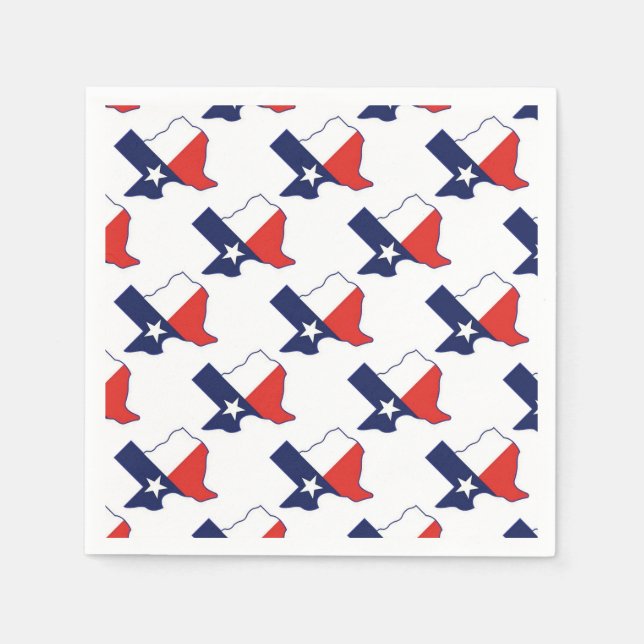 SERVIETTES JETABLES CARTE TEXAS (Devant)
