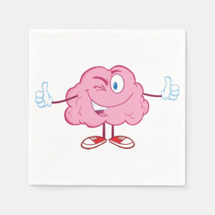 Serviettes Jetables Cartoon brain Character Paper Napkins