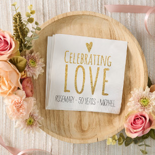 Serviettes Jetables Célébrer l'amour   50e anniversaire du Mariage