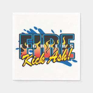 Serviettes Jetables Cendre de coup-de-pied de pompiers !
