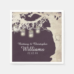 Serviettes Jetables Chaîne Mason Jar Lights Arbre Plum Naples