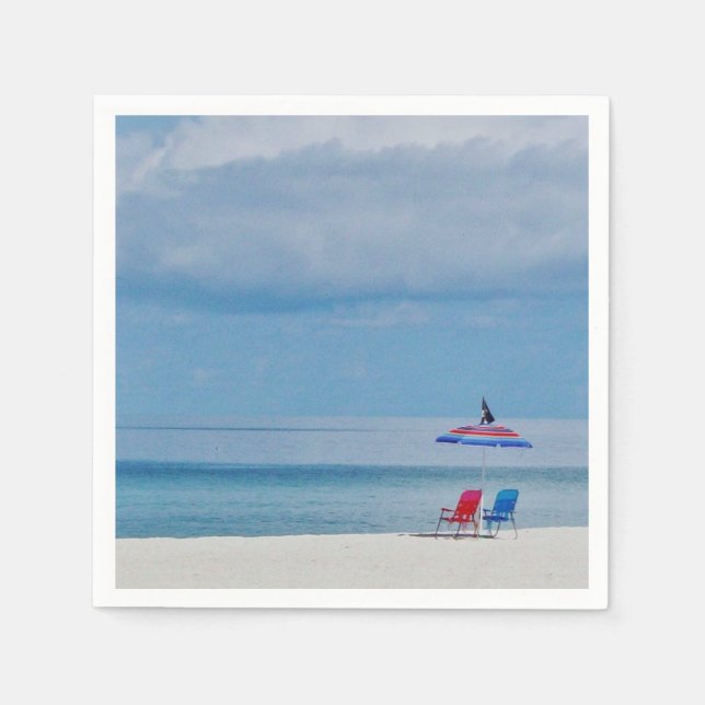 Serviettes Jetables Chairs on the Beach (Devant)