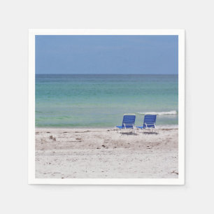 Serviettes Jetables Chairs on the Beach