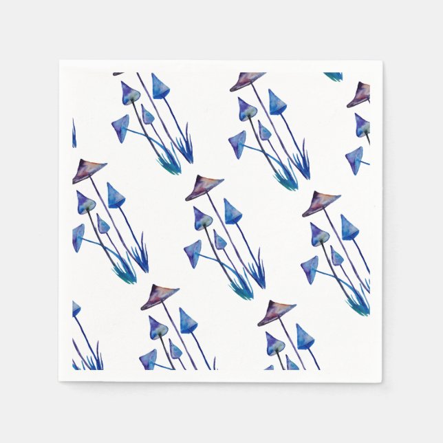 Serviettes Jetables Champignons Aquarelle dessin de serviettes (Devant)