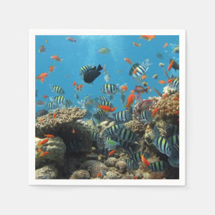 Serviettes Jetables Chaos tropical de poissons