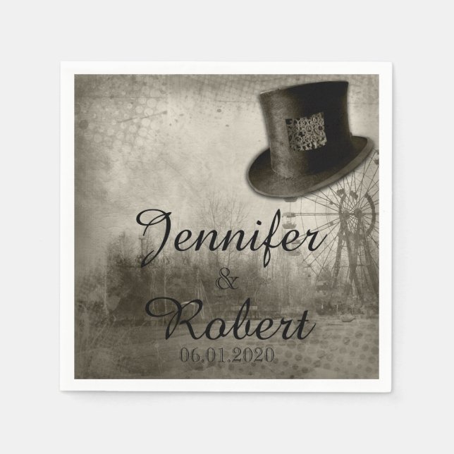 Serviettes Jetables Chapeau haut-de-forme de carnaval Steampunk pour m (Devant)