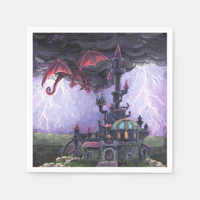 Serviettes Jetables Château du Dragon (Devant)