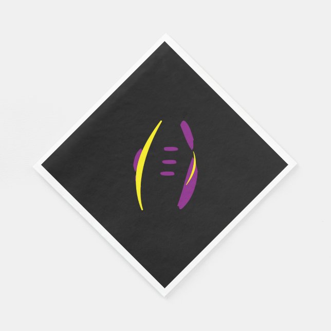 Serviettes Jetables Chaussons de football violet/or jaune/noir (Coin)
