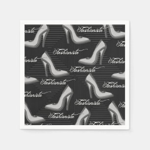 Serviettes Jetables Chaussures blanches fashionista Motif serviettes
