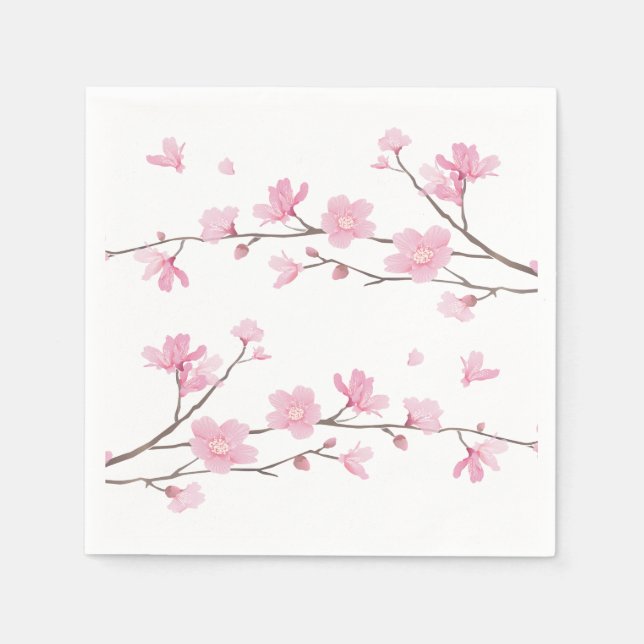 Serviettes Jetables Cherry Blossom - Arrière - plan transparent (Devant)
