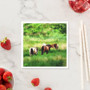 SERVIETTES JETABLES CHEVAUX