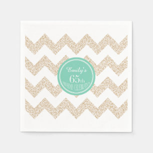 Serviettes Jetables Chevron 65e Anniversaire P Napkin Choisissez la co