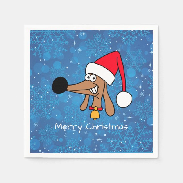 Serviettes Jetables Chien de Noël Festif (Devant)