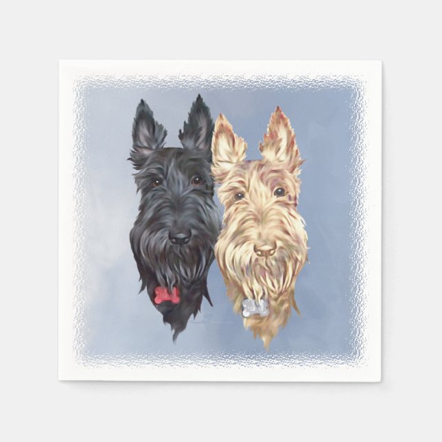 Serviettes Jetables Chiens Scottie (Devant)