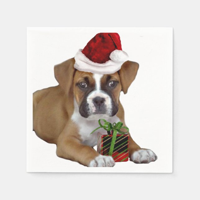 Serviettes Jetables Chiot de Noël (Devant)