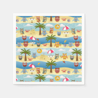 Serviettes Jetables chouettes d'été