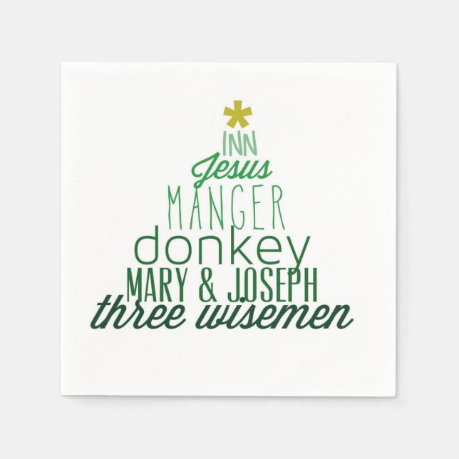 Serviettes Jetables Christ dans la serviette de Noël (Devant)