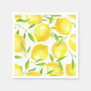 Serviettes Jetables Citrons et motif feuille