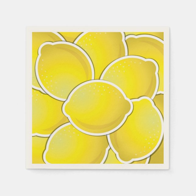 Serviettes Jetables Citrons funky (Devant)