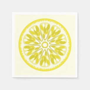 Serviettes Jetables Citrus Slices Citron jaune