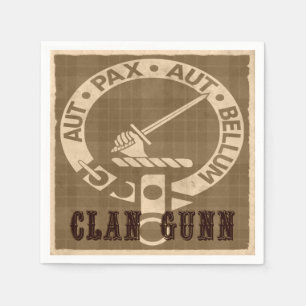 Serviettes Jetables Clan Gunn Sepia
