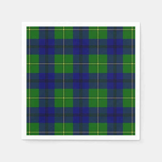 Serviettes Jetables Clan Johnston Tartan (Devant)