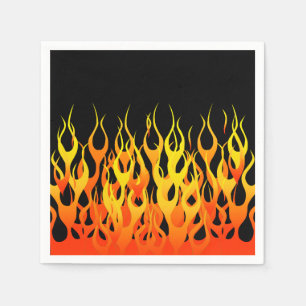 Serviettes Jetables Classique chaud vibrant emballant des flammes sur