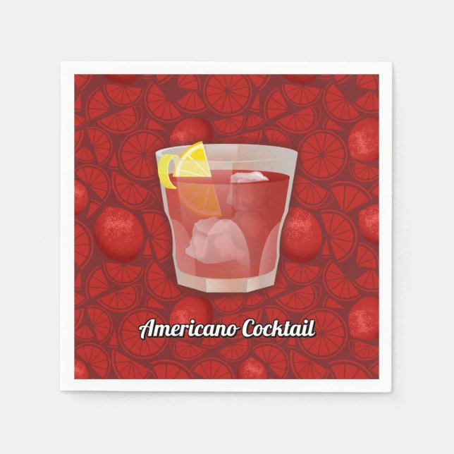 Serviettes Jetables cocktail Americano (Devant)