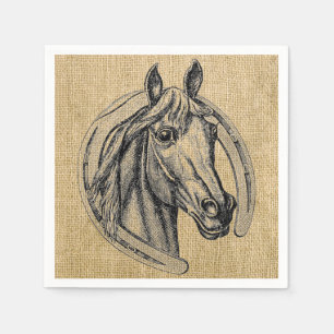 Serviettes Jetables Cocktail Cheval vintage Cameo Napkins