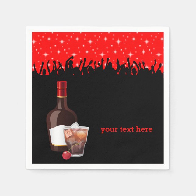 Serviettes Jetables Cocktail * choisir la couleur arrière - plan (Devant)
