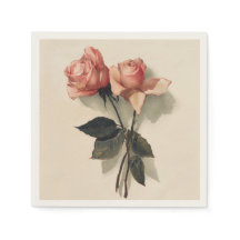 Cocktail Papier Napktail avec Roses roses roses Vi