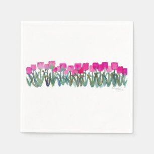 Serviettes Jetables Cocktail Pink Tulip Grove Napkin