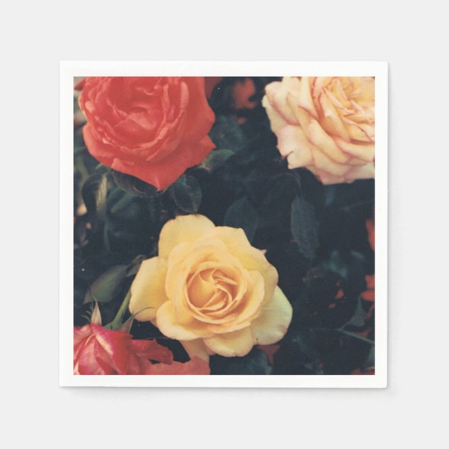 Serviettes Jetables Cocktail serviettes avec Rose (Devant)